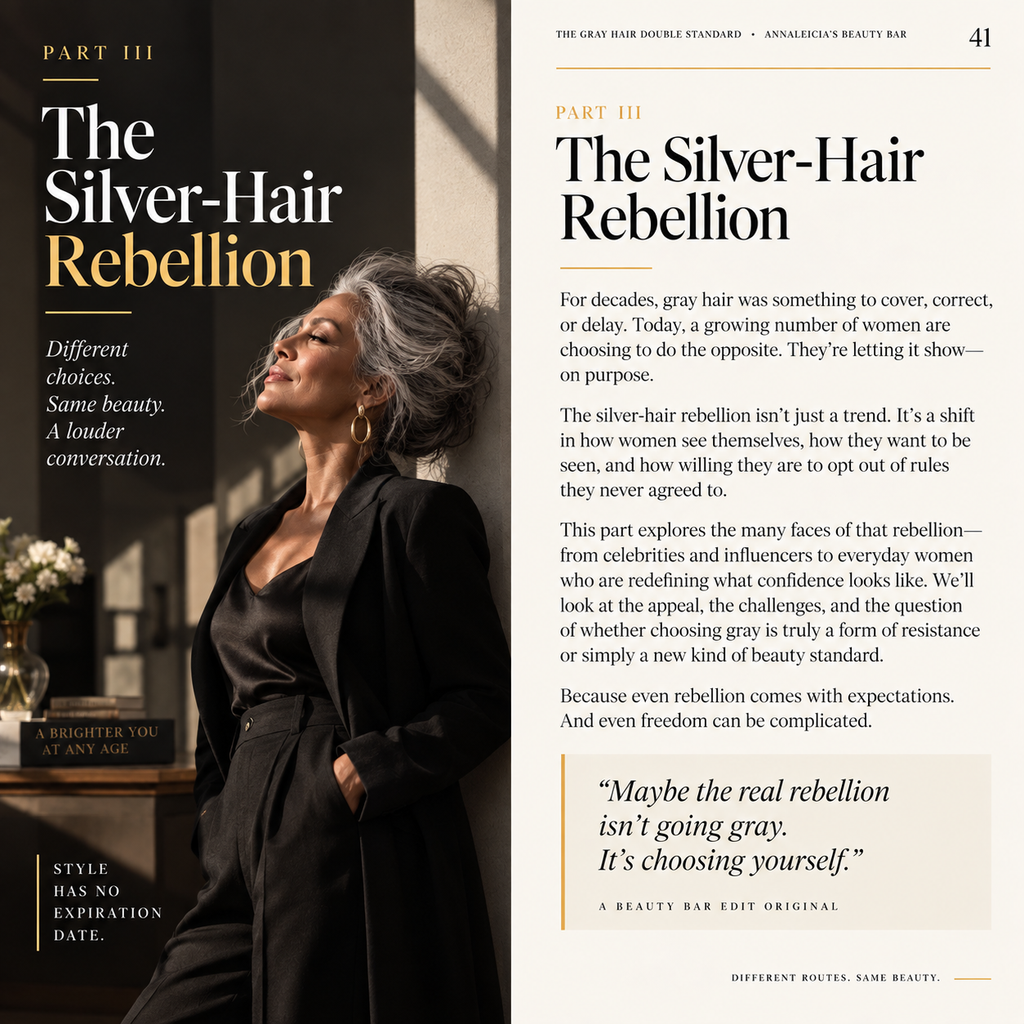The Gray Hair Double Standard — A Beauty Bar Edit Original