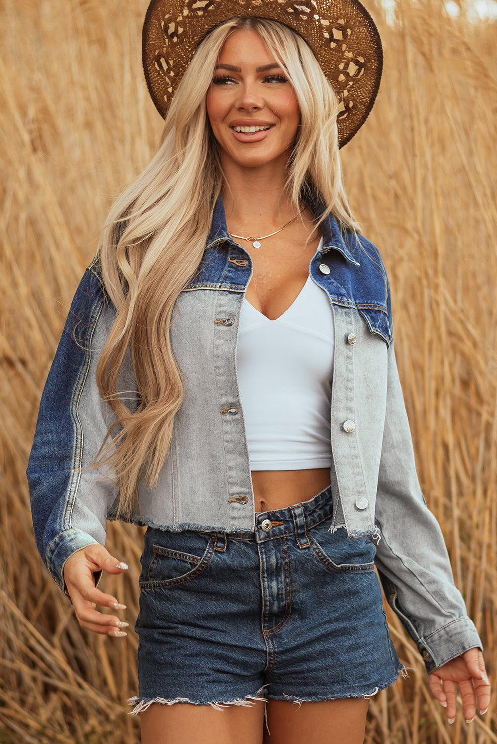 Kikki Detail Distress Denim Jacket