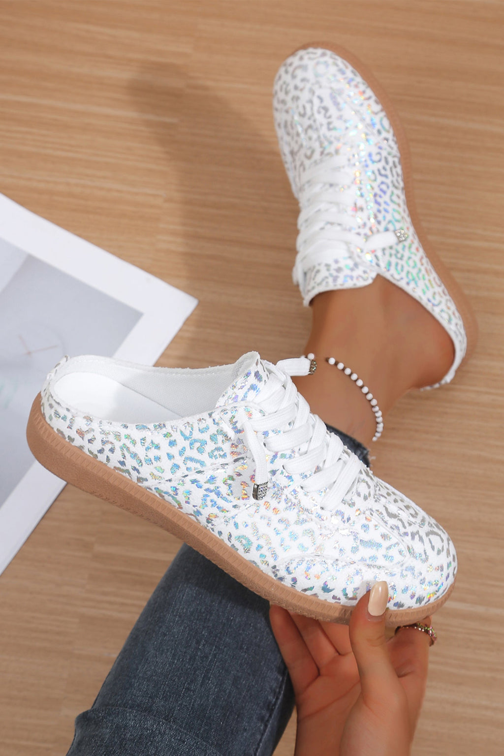 Livia Holographic Slip-On Sneakers