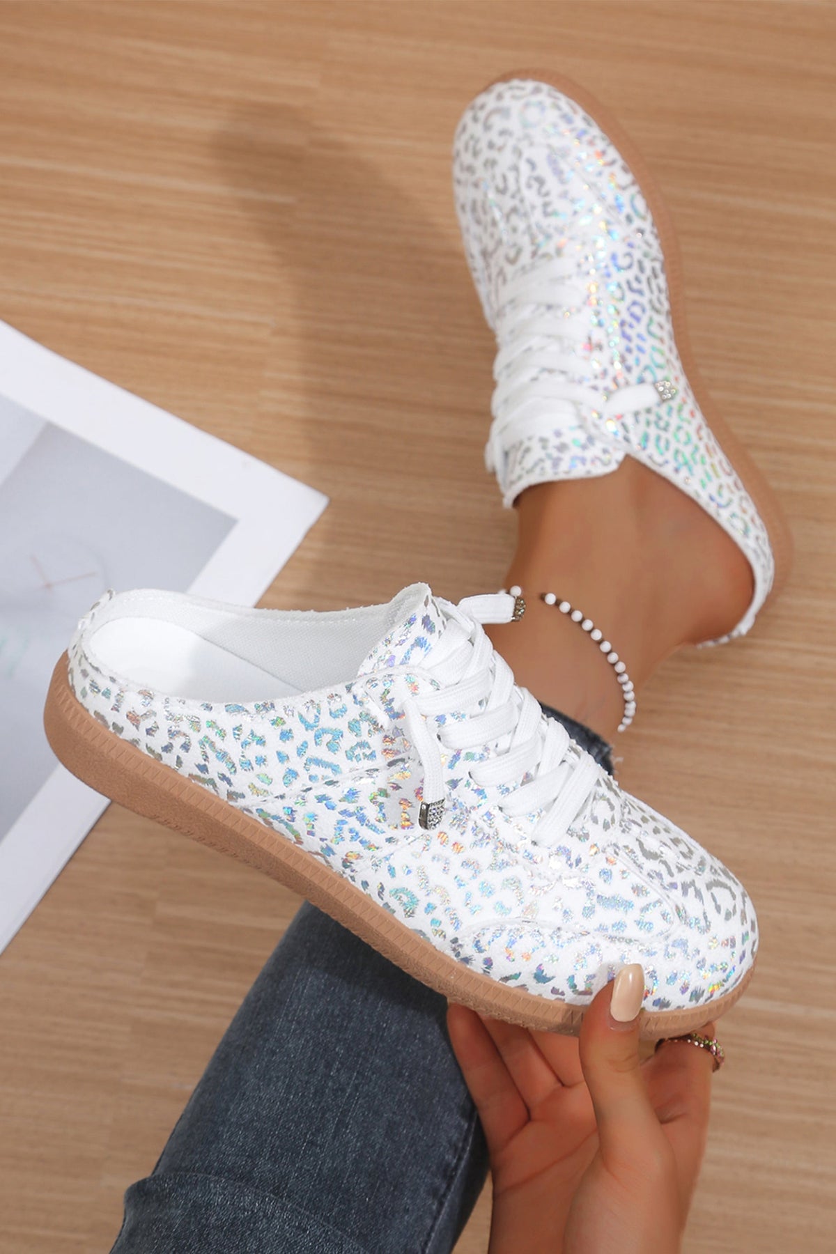 Livia Holographic Slip-On Sneakers